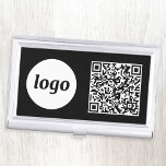 Einfacher QR-Code für die Werbung mit Logos Visitenkarten Dose<br><div class="desc">Einfaches Logo und QR-Code,  um Ihr Unternehmen zu fördern. Ersetzen Sie das Logo und den QR-Code durch Ihren eigenen,  um ihn anzupassen. Minimalistisch und beruflich,  um Ihre Marke widerzuspiegeln.</div>