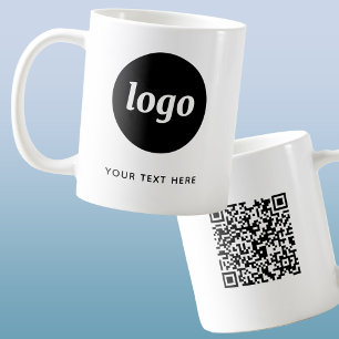 Einfacher QR-Code für Logos und Werbung für Text Kaffeetasse