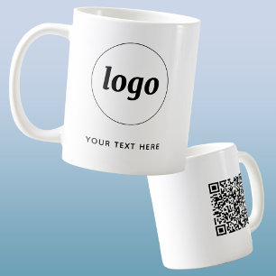 Einfacher QR-Code für Logos und Werbung für Text Kaffeetasse
