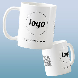 Einfacher QR-Code für Logos und Werbung für Text Kaffeetasse