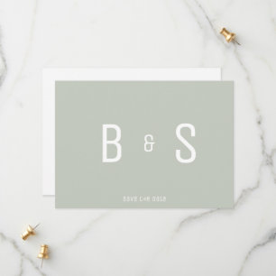 Einfacher QR-Code für moderne Sage Monogram Save t Save The Date