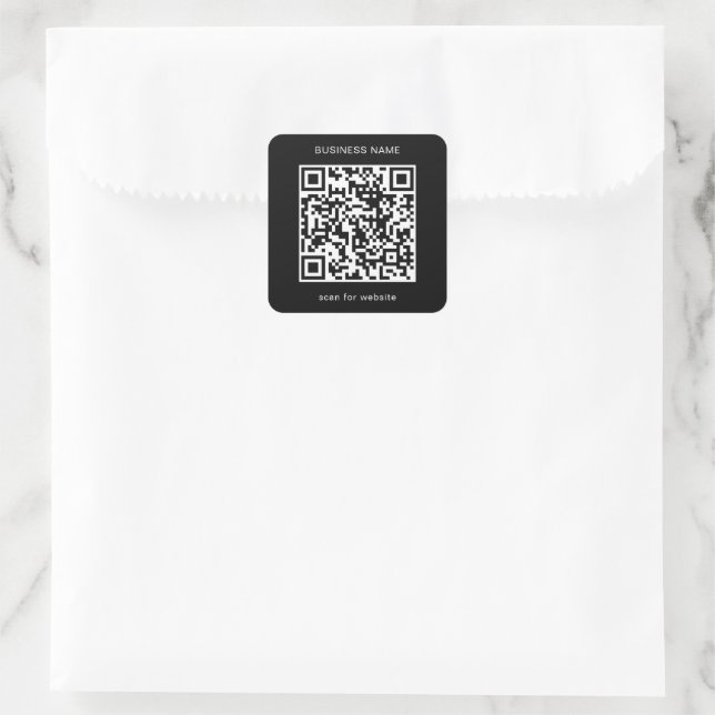Einfacher QR-Code für Unternehmen Quadratischer Aufkleber (Tasche)