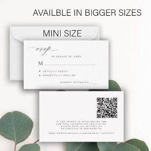 Einfacher QR-Code in Schwarz-Weiß für Hochzeits-RS Mitteilungskarte