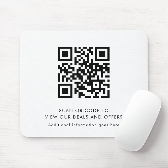 Einfacher QR-Code Moderne Geschäftswerbung Mousepad (Mit Mouse)