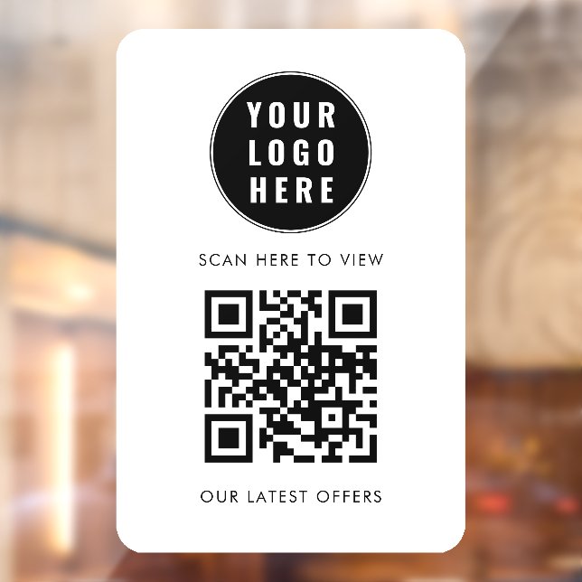 Einfacher QR-Code-Scan hier für Geschäftslogo Fensteraufkleber (Blatt 2)