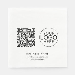 Einfacher QR-Code und Geschäftslogo Dankeschön-Pap Serviette
