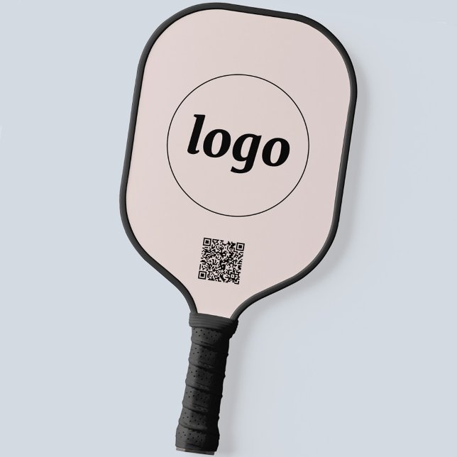 Einfacher QR-Code - Undurchsichtiges Rosa Pickleball Schläger (Logo and QR code business promotional pickleball paddle)