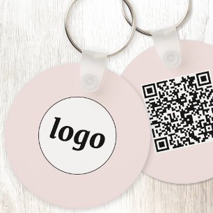 Einfacher QR-Code - Undurchsichtiges Rosa Schlüsselanhänger
