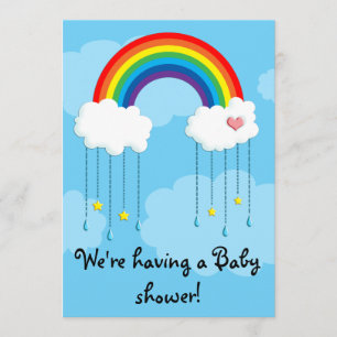 Einfacher Regenbogen-Babydusche Einladung