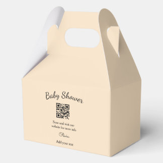 Einfacher rosa QR-Code für Baby Shower, Name-Text Geschenkschachtel