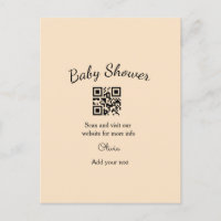 Einfacher rosa QR-Code für Babyparty, Name-Text hi