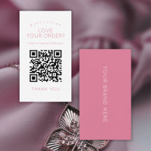 Einfacher Rosa QR-Code - Hinterlasse eine Bewertun