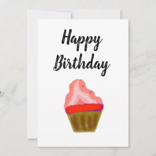 einfacher roter Cupcake elegante Alles Gute zum Ge