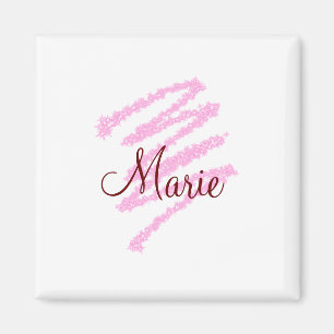 Einfacher roter Glitter Glanz mit Namen Monogram M Magnet