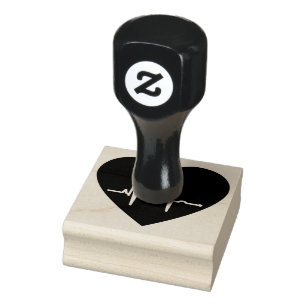 Einfacher roter Herz-Monitor des Herz-EKG Gummistempel