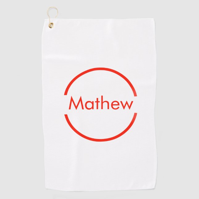 einfacher roter Kreis hinzufügen Golfhandtuch (Vorderseite)