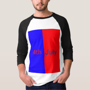 Einfacher roter schwarzer Amerikanischer Tag 4. Ju T-Shirt