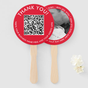 Einfacher roter weißer digitaler Kontakt-QR-Code-F Fächer