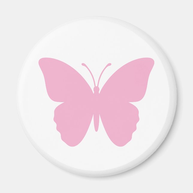 Einfacher runder Entwurf mit rosa Schmetterling Magnet (Vorne)