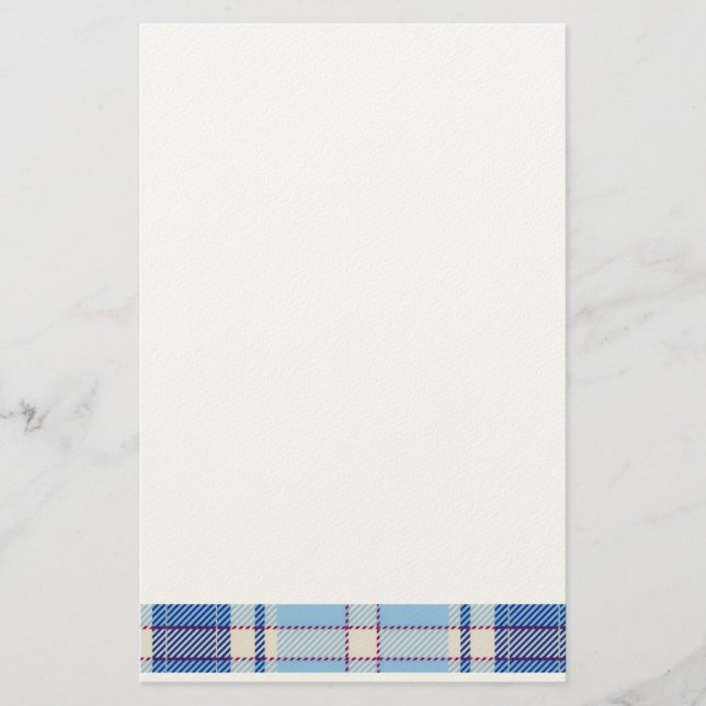Einfacher Rustikaler Blau Stil Karo  Briefpapier (Vorderseite)