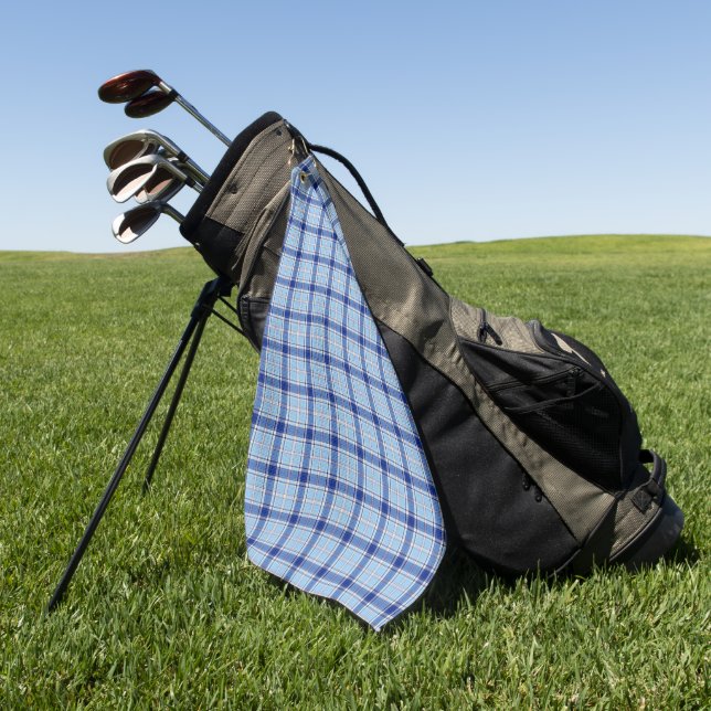 Einfacher Rustikaler Blau Stil Karo  Golfhandtuch (Gras)