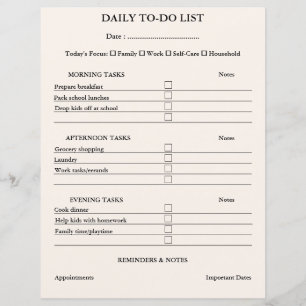 Einfacher Sauberer Minimalistischer To-Do-Liste-Pl