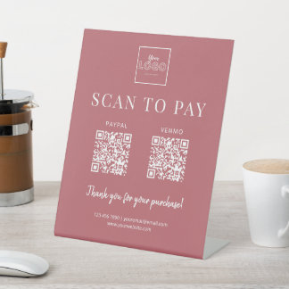 Einfacher Scan-to-Pay-Logo-QR-Code-Zahlung Staubro Sockelschild