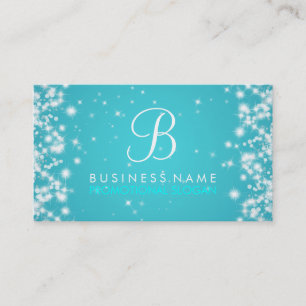 Einfacher Schein-Monogramm-Türkis Visitenkarte