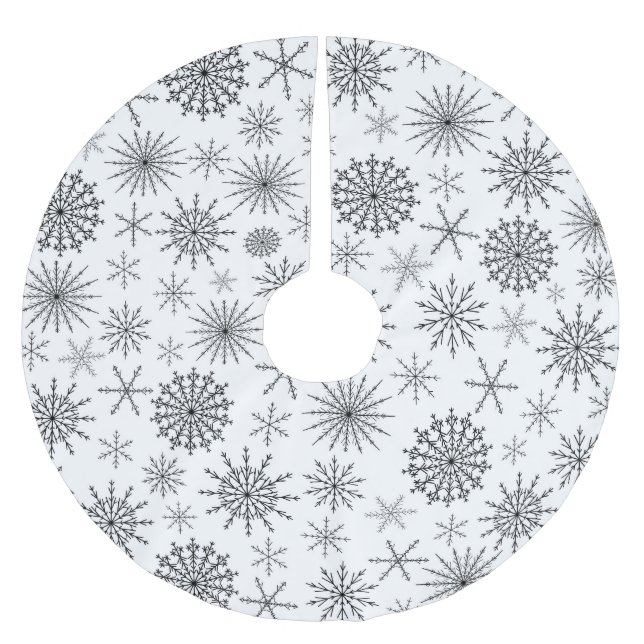Einfacher Schneesturm Polyester Weihnachtsbaumdecke (Vorderseite)
