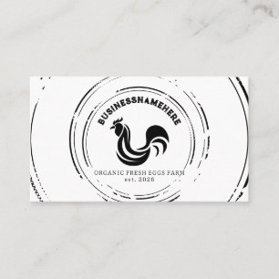 Einfacher Schwarz-Weiß-Hühner-QR-Code Visitenkarte