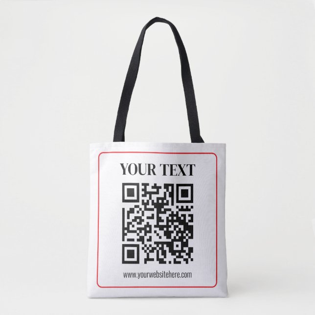 Einfacher Schwarz-Weiß-QR-Code mit rotem Rand (Vorderseite)