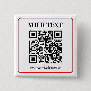 Einfacher Schwarz-Weiß-QR-Code mit rotem Rand Button