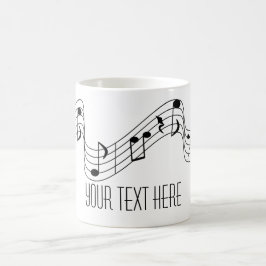 Einfacher Schwarz-weißer Musiknoten-individueller Tasse
