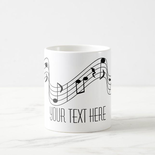 Einfacher Schwarz-weißer Musiknoten-individueller Tasse (Mittel)