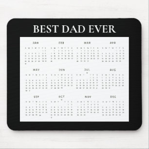 Einfacher schwarzer Best Dad Ever 2027 Kalender Mousepad