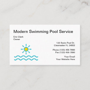 Einfacher Schwimmbadservice Visitenkarte