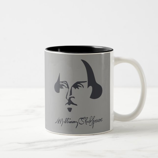 Einfacher Shakespeare mit Unterzeichnung Zweifarbige Tasse (Rechts)