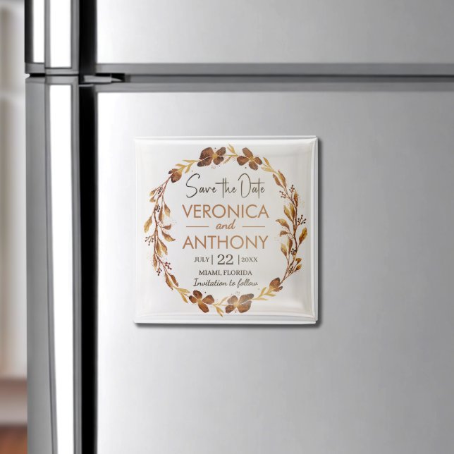 Einfacher Sommer | Fall Blumenhochzeit retten Datu Magnet (Keep your wedding date top of mind with this fall-themed save the date magnet—easy to display!)
