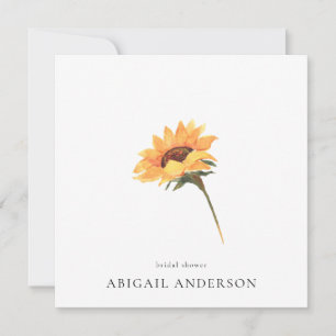 Einfacher Sonnenblumen-Stiel Minimalistischer quad Einladung