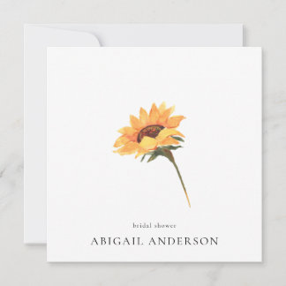Einfacher Sonnenblumen-Stiel Minimalistischer quad Einladung