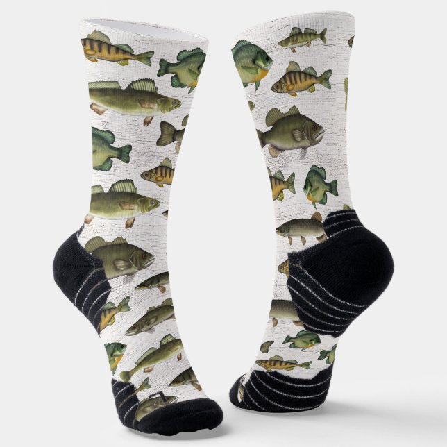 Einfacher Spaß Fischen Whimsistisch Niedlich Socken (Gewinkelt)