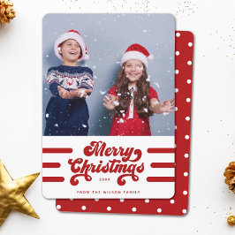 Einfacher Spaß Moderne Typografie Retro Frohe Weih Feiertagskarte