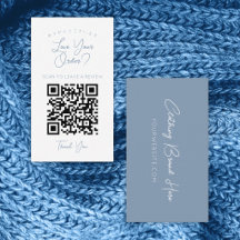 Einfacher Staubblauer Skript-QR-Code Hinterlasse e