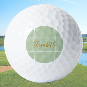 Einfacher staubgrüner minimalistischer Damenname m Golfball