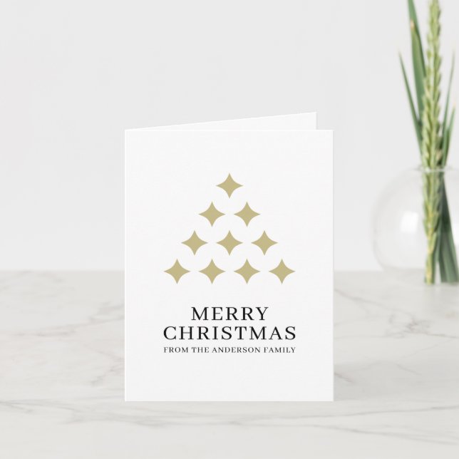 Einfacher Sternbaum weiß Frohe Weihnachten  (Vorderseite)