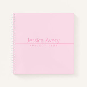 Einfacher stilvoller rosa Text Notizbuch