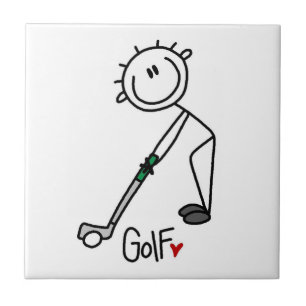Einfacher Stockfigur-Golfer Fliese