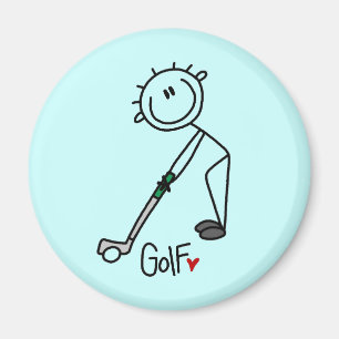 Einfacher Stockfigur-Golfer Magnet