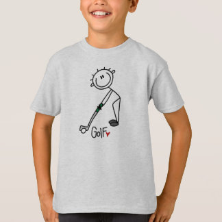Einfacher Strichmännchen-Golfspieler T-Shirt