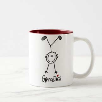 Einfacher StrichmännchenGymnast Zweifarbige Tasse